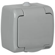 AQUATIC Розетка 1-ая с з/к откр. уст. 16А IP54    РСш12-2-А