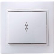 KVARTA Выключатель 1-клавишный проходной 10А ВСп10-1-0-КБ белый GENERICA