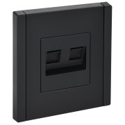 FORTE&PIANO Розетка компьютерная двойная RJ45 кат.5E FP133 черный IEK