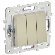 SKANDY Выключатель 3-клавишный 10А SK-V11B бежевый IEK