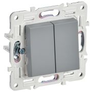 SKANDY Выключатель 2-клавишный 10А SK-V04Gr серый IEK