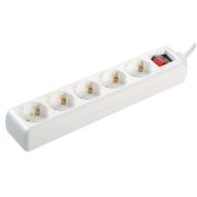 Удлинитель бытовой 5 розеток шнур 5м с заземлением с выключателем 16А