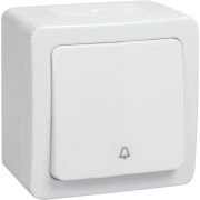 Гермес PLUS Выключатель одноклавишный кнопочный наружный белый IP54