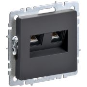 BRITE Розетка компьютерная двойная RJ45 кат.5E РК10-2-БрГ графит
