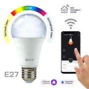 Лампа светодиодная Умная Connect 8Вт WIFI RGBW E27 EKF slwf-e27-rgbw