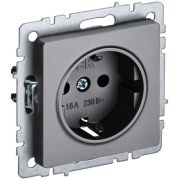 Розетка 1-м СП BRITE РС14-1-0-БрС 16А с заземл. защ. шторки механизм сталь IEK BR-R14-16-K46
