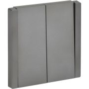 FORTE&PIANO Выключатель 2-клавишный проходной 10А FP507 сталь IEK