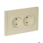 FORTE&PIANO Розетка 2-местная без заземления без защитных шторок безвинтовое крепление 10А FP426 ваниль IEK