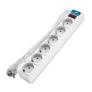 Удлинитель с сетевым фильтром 6х3м с заземл 10А IP20 2.2кВт ПВС 3х1 с выкл. бел. DOMTOK 2516