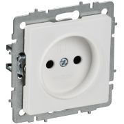 Розетка BRITE РС10-1-0-БрАБ 10А без заземл. без защ. шторок механизм арктич. бел. IEK BR-R10-10-K91