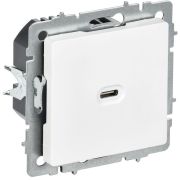 Розетка СП BRITE РЮ12-1-БрАБ USB C 65Вт высокоскор. заряд. арктич. бел. IEK BR-U13-065-K91