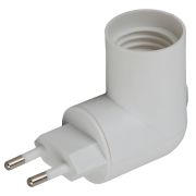 Переходник вилка-Е27 с выключателем, белый (20/200/3600)