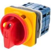 Переключатель двухпозиционный аварийный 25А (0-1) 90 градусов, 3 полюса, рамка 48х48 мм, 400В AC, IP54