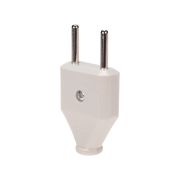 Вилка прямая без з/к 6А плоская белая