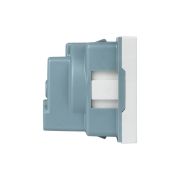 Розетка 45х45 (2 модуля), с заземлением, белая,   пря мая