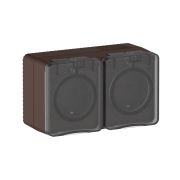 AtlasDesign PROFI IP54 О/У РОЗЕТКА двойная с з/к со шторками 16А, КОРИЧНЕВЫЙ