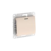 GLOSSA 1-клавишный ПЕРЕКЛЮЧАТЕЛЬ с подсветкой ,сх.6а, 10АХ, быстрозажимные клеммы, БЕЖЕВЫЙ