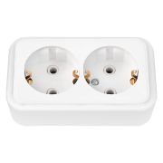 Беларусь Розетка двойная с заземлением наружная