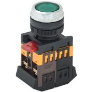 Кнопка зеленая ABLFS-22 1з+1р плоская с подсветкой неон 240В