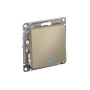 ATLASDESIGN 1-клавишный ВЫКЛЮЧАТЕЛЬ с подсветкой ,сх.1а, 10АХ,мех., быстрозажимные клеммы, ШАМПАНЬ