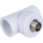 Тройник комбинированный 25x3/4' НР полипропиленовый PPR белый