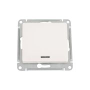 Выключатель одноклавишный, с подсветкой, механизм схема 1а молочный