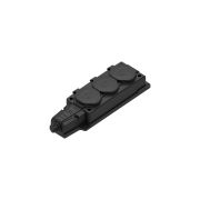 Колодка 3х розетка тройная 2К+З каучуковая        16А/250В IP44 Чёрная MultiSet