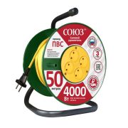 Удлинитель силовой Союз на катушке 4 гнезда 4000 Вт 50м