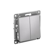 ATLASDESIGN 2-клавишный переключатель, перекрестный, 2 x сх. 7, 10АХ, механизм, АЛЮМИНИЙ