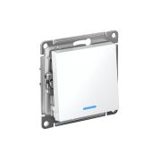 ATLASDESIGN 1-клавишный ПЕРЕКЛЮЧАТЕЛЬ с подсветкой, сх.6а, 10АХ, быстрозажимные клеммы, БЕЛЫЙ