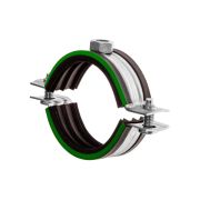 Хомут сантехнический Mayer д/труб 1  1/4' (39-46мм) гайка М8 и уплотн. с зел.полосой