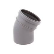 Отвод 110 15 град, для внутренней канализации, серый