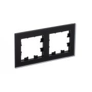 Рамка двухпостовая ATLASDESIGN NATURE, МАТОВОЕ ОРГАНИЧЕСКОЕ СТЕКЛО ЧЕРНЫЙ