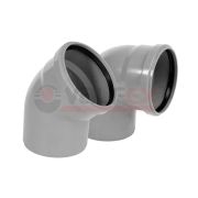 Отвод 110 87 град, для внутренней канализации, серый