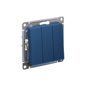 ATLASDESIGN выключатель трехклавишный, сх.1+1+1, 10АХ, механизм, АКВАМАРИН