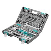 Набор инструментов 1/2, 1/4, CrV, 12 гранные головки, пластиковый кейс, 82 предмета