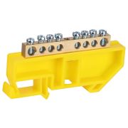 Шина NO-224-89 PE земля на DIN-изоляторе ШНИ-6х9-8-Д-желтый