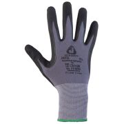 Защитные перчатки, полиэфир, микронитрил. покр., серый/черный, размер L