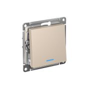 ATLASDESIGN 1-клавишный ПЕРЕКЛЮЧАТЕЛЬ с подсветкой, сх.6а, 10АХ, быстрозажимные клеммы, ПЕСОЧНЫЙ