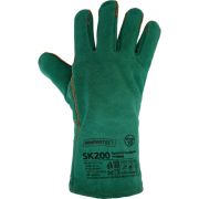 Краги спилковые пятипалые утепленные искусственным мехом, бирюзовые, ArmProtect SK200, р.10