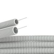 Труба гофрированная ПВХ 25 мм с протяжкой легкая серая (50м)