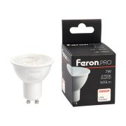 Лампа светодиодная LED 7вт 230в GU10 теплый с линзой 38 град .PRO