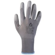 Серые защитные перчатки, полиэфир, полиурет. покр., размер L (12 пар)
