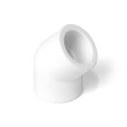 Угольник 25 мм 45 град., полипропиленовый PPR, белый