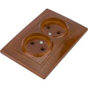 MIRA Розетка двойная без заземления сосна