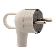 Вилка с заземлением с ручкой белая с черным