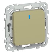 FLITE Выключатель 1-клавишный с индикацией 10А ВС11-1-1-ФлО оливковый IEK