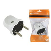 Вилка без заземления белая 6А 250В