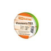 Изолента ПВХ 0,13*15мм Желто-Зеленая 20м TDM