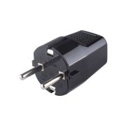 Вилка прямая с/з черная c перфорацией 10А 250В TDM